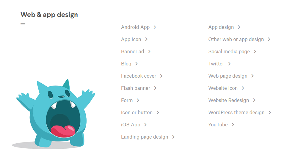 99Designs web design and app design