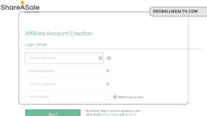 shareasale account creation