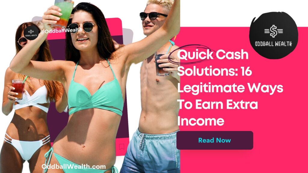 Three young adults, two woman and a man, at the beach dancing and having fun.

The text in the Image says the following: "Juggling studies with financial needs? Explore 16 student-friendly ways to make money quickly and stay afloat financially!"