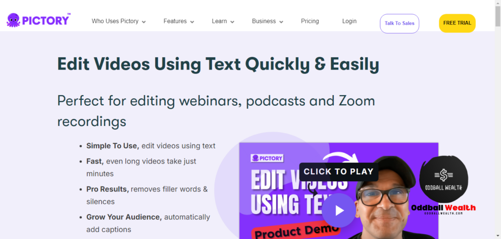 Edit Videos Using Text Quickly Using Pictory AI Software screenshot photo.