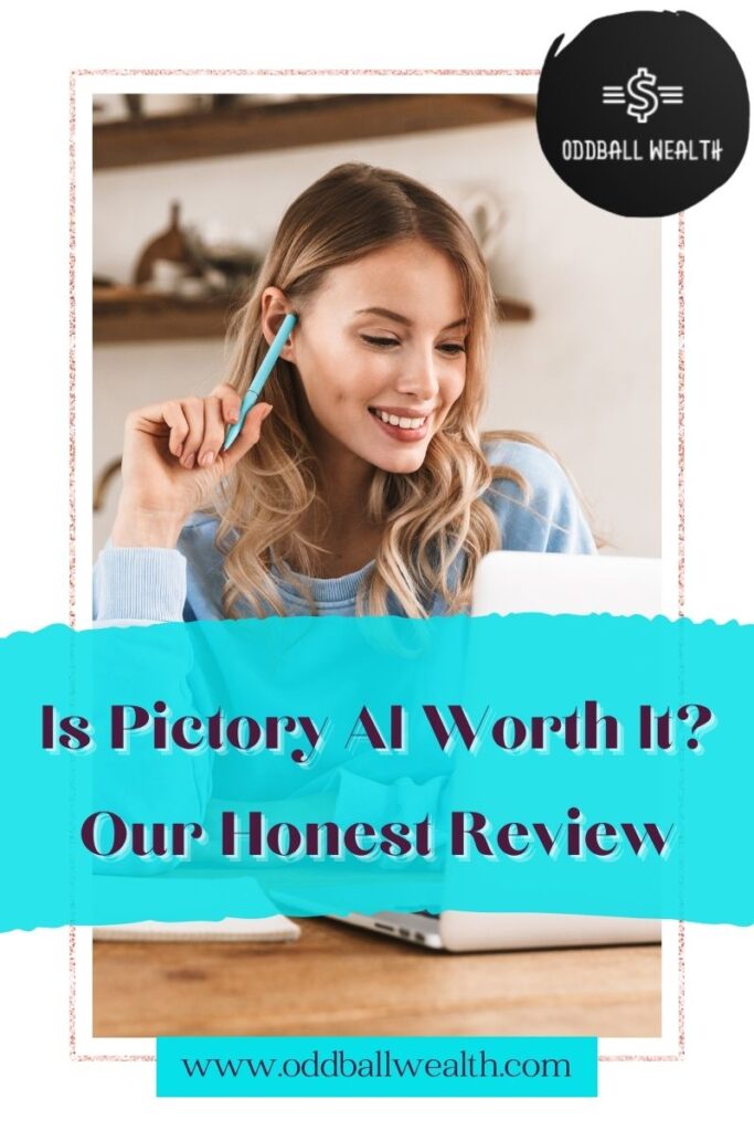 Woman digital marketer working on the Pictory AI interface