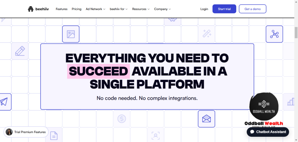 A screenshot image of beehiiv all-in-one marketing platform.