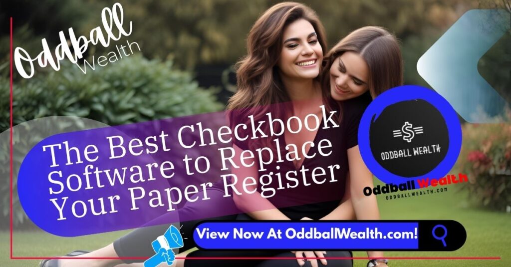 A computer screen showing a digital checkbook register, an example of the best checkbook software.