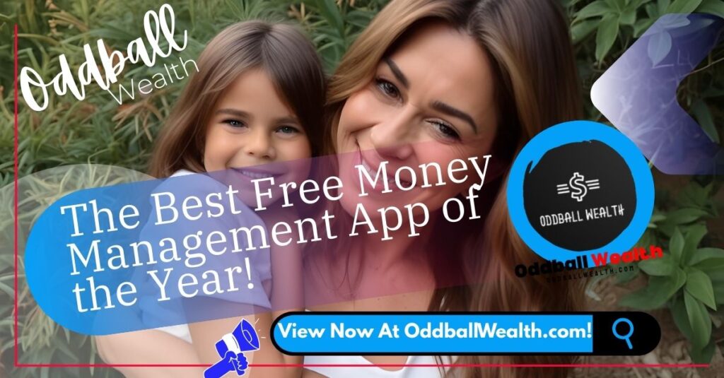 An award ribbon placed on a smartphone screen showing the dashboard of the best free money management app.